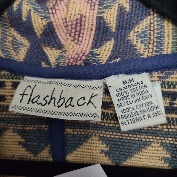 Vintage Flashback Cotton Woven Yellow Navaho Jacket Size M - Picture 11 of 12